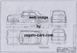 Alfa Romeo 1900 Berlina Blueprint with 4 Different Views | BPALF09