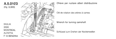 Wrench for turning camshaft (11669 bytes)